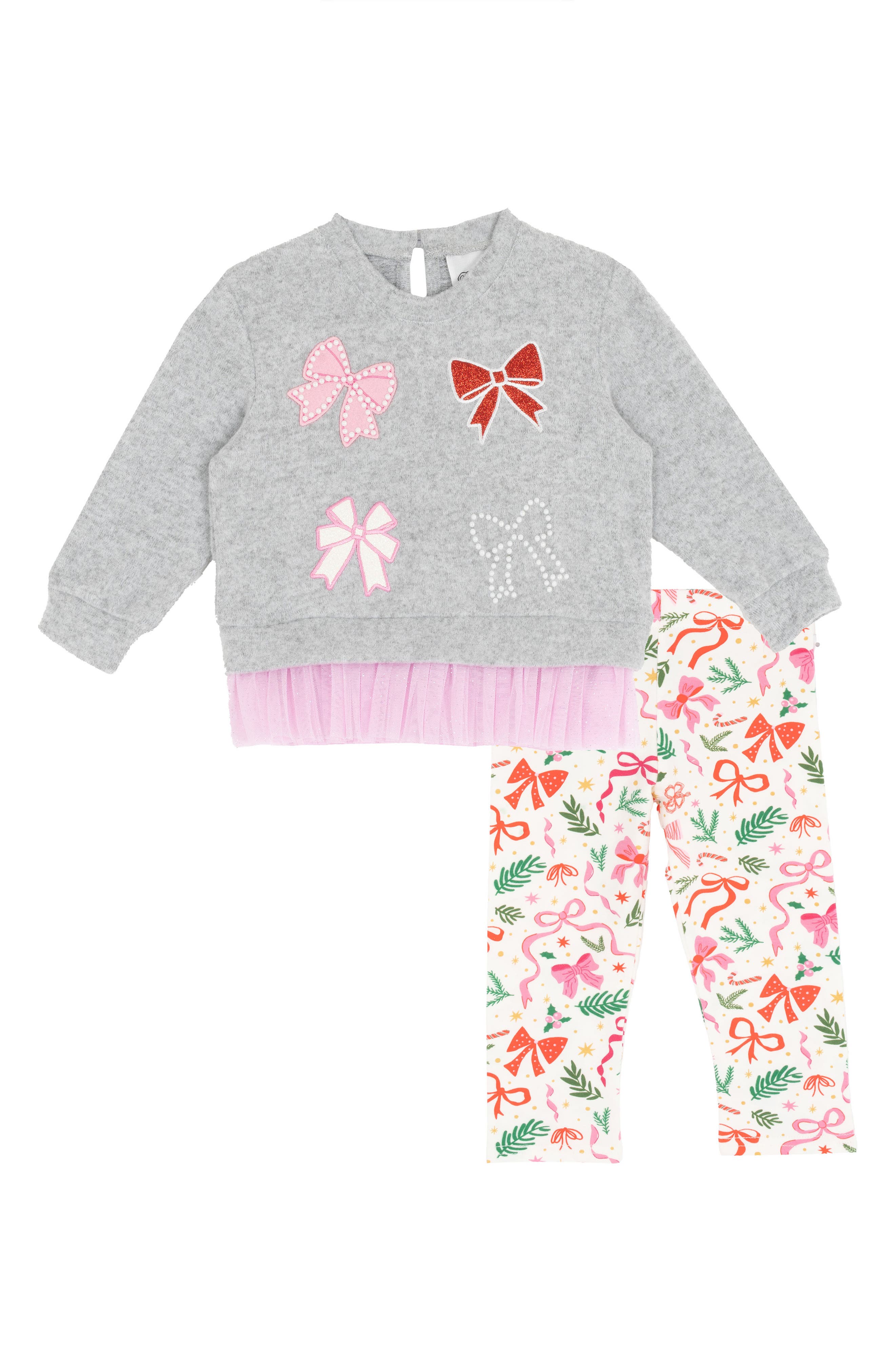 Rare Editions Holiday Bow Top & Leggings Set