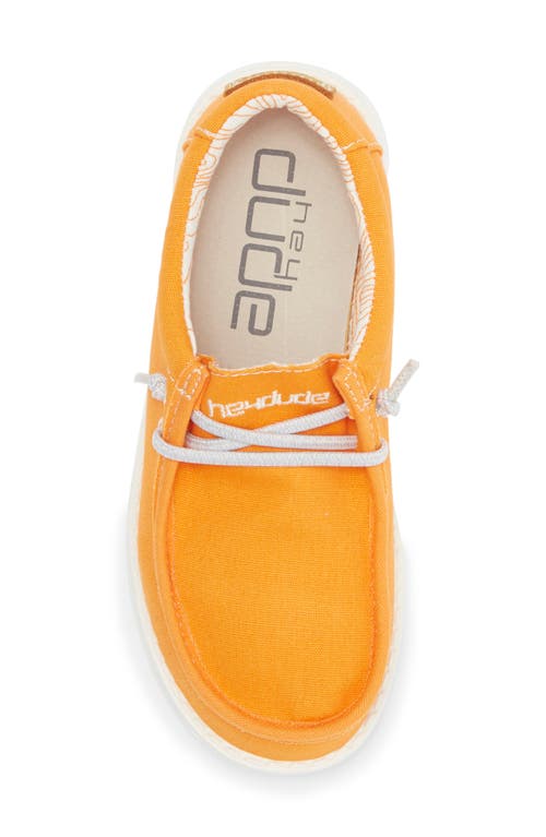 Hey Dude Kids' Wally Moc Toe Slip-on Sneaker In Orange
