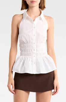 As You Are Shirred Halter Shirt