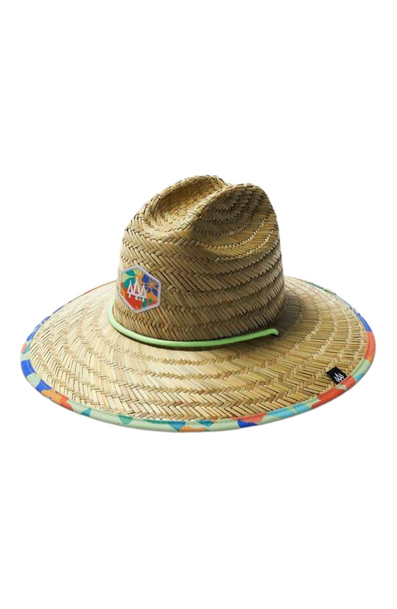 Hemlock Ross Big Kids Straw Lifeguard Hat, Main, color, Abstract Floral