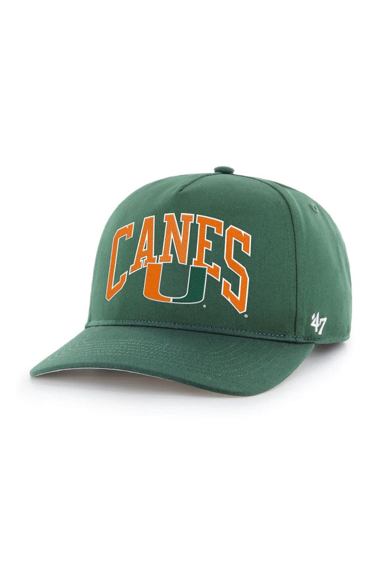 Men's '47  Green Miami Hurricanes Walk Tall Hitch Adjustable Hat, Main, color, Green