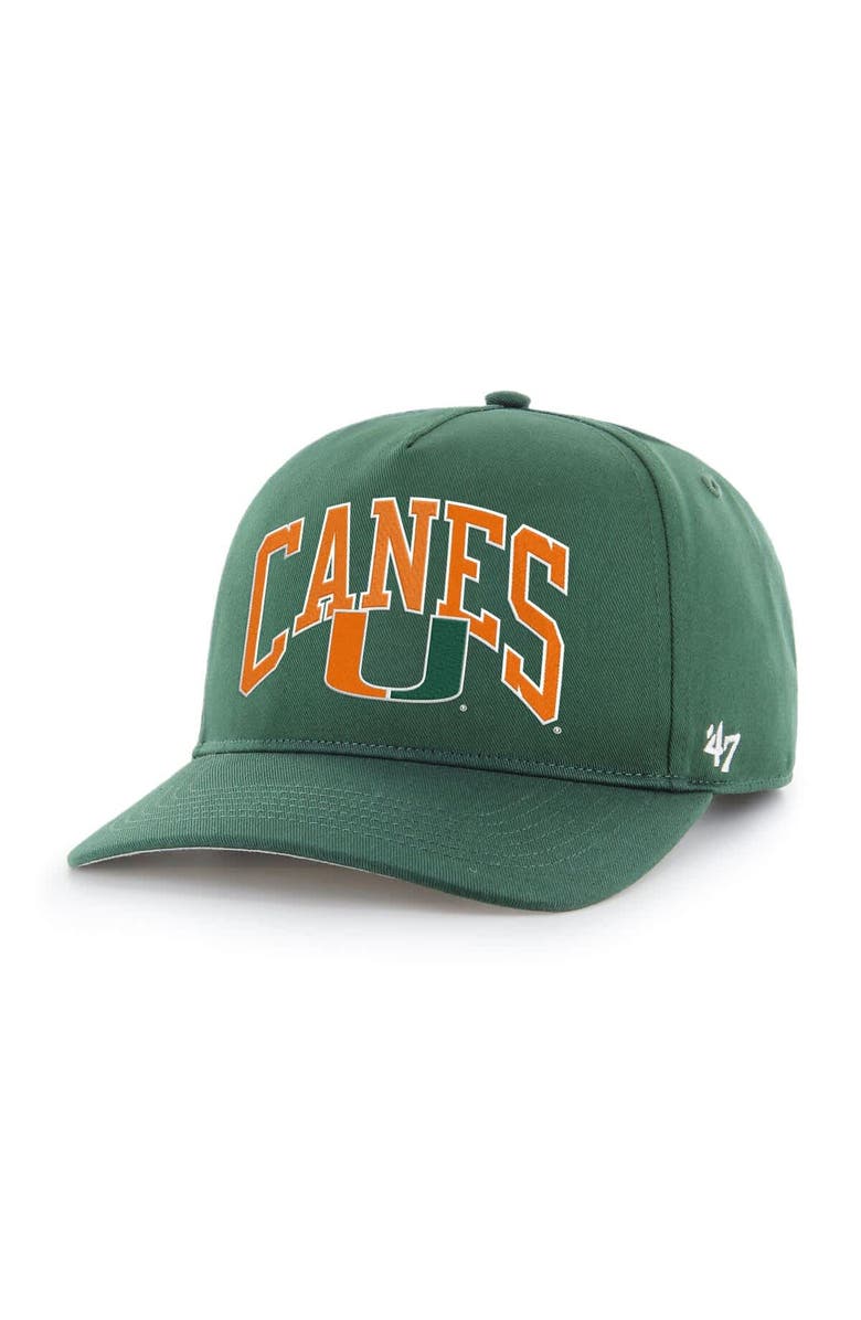 '47 Men's '47 Green Miami Hurricanes Walk Tall Hitch Adjustable Hat, Main, color, Green