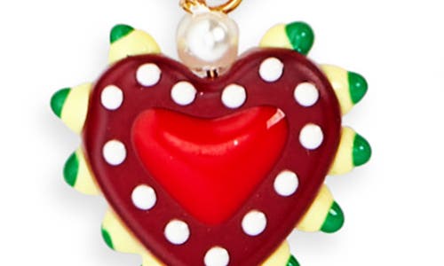 Eye Candy Los Angeles Nyla Crystal Heart Charm Collar Necklace In Multi