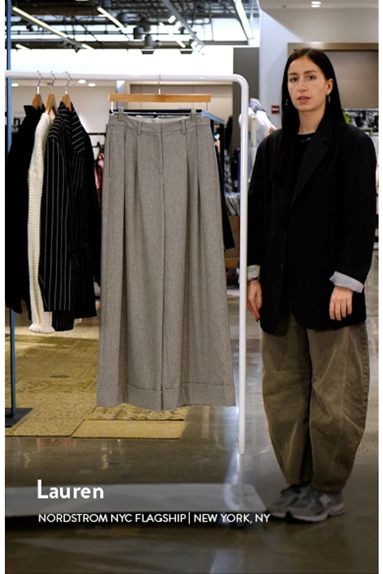 Averyl High Waist Wide Leg Wool Blend Pants video