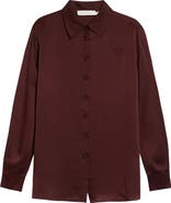 Zimmermann Luna Silk Satin Button-Up Shirt