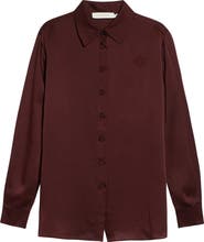 Zimmermann Luna Silk Satin Button-Up Shirt