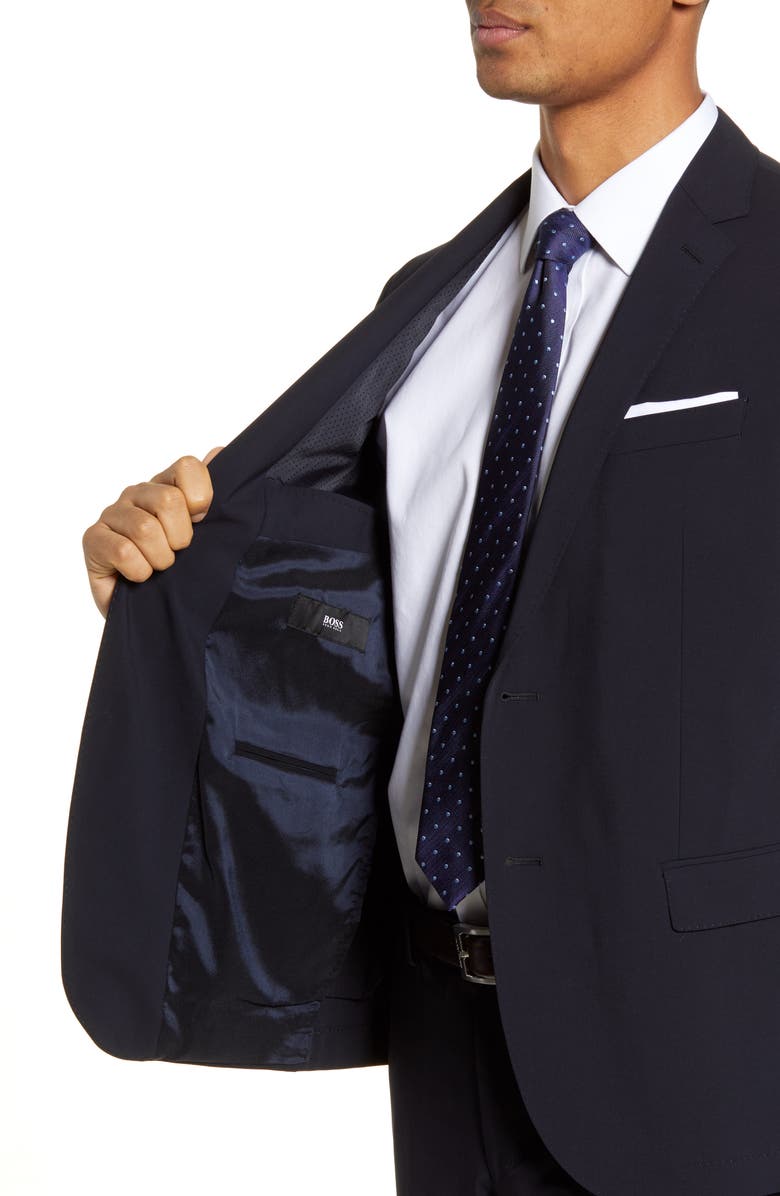 BOSS Neight/Byte Trim Fit Solid Stretch Wool Blend Travel Suit, Alternate, color,