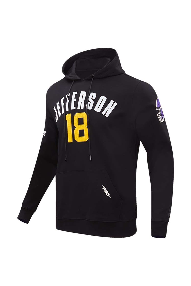 Men's Pro Standard Justin Jefferson Black Minnesota Vikings Player Name & Number Pullover Hoodie, Alternate, color, Black