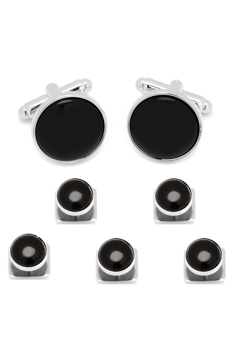 Cufflinks, Inc. Onyx Cuff Links & Studs Set, Main, color, Black
