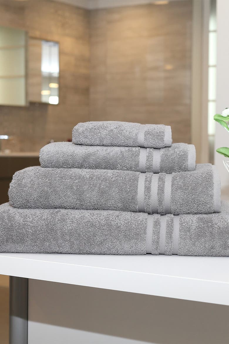 Denzi 4-Piece Towel Set - Dark Grey, Alternate, color, DARK GREY