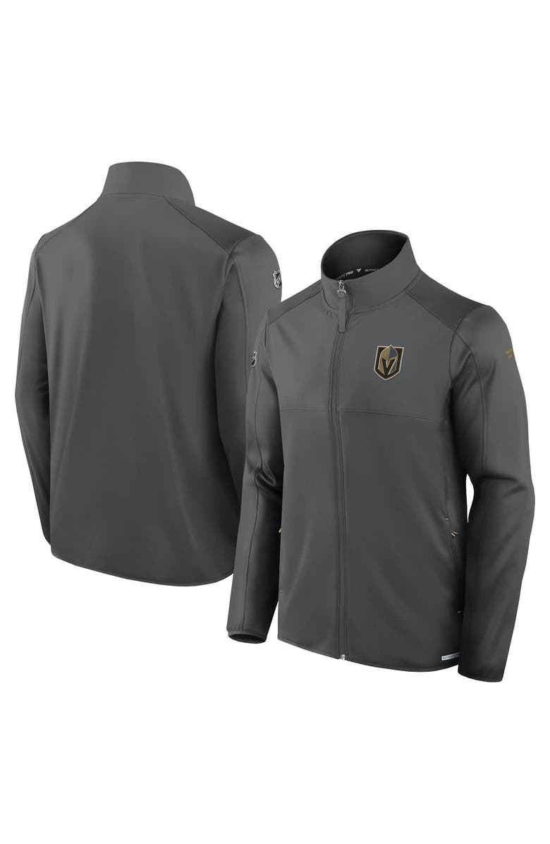 FANATICS Men's Fanatics Gray Vegas Golden Knights Authentic Pro Rink Fleece Full-Zip Jacket, Main, color, Gray