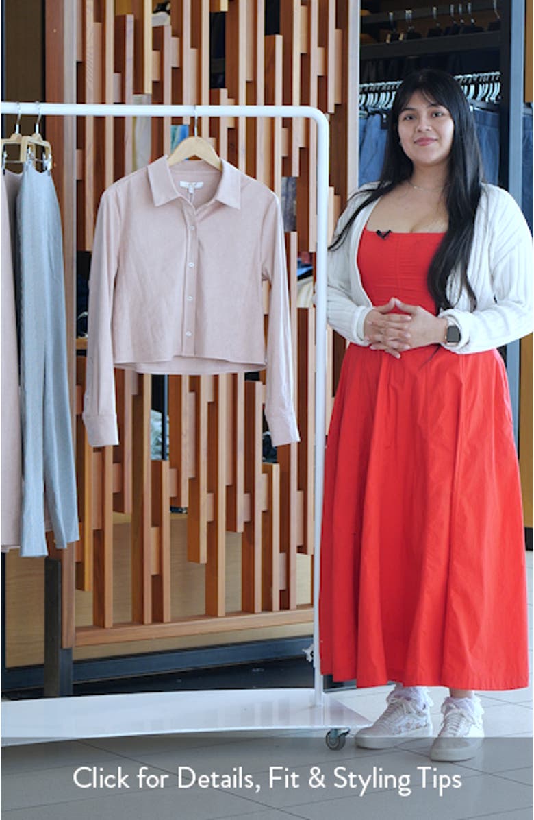 Chandler Long Sleeve Crop Button-Up Shirt, sales video thumbnail