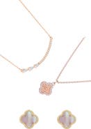 Adornia 14k Rose Gold Plated 3-Piece Necklace & Earrings Set