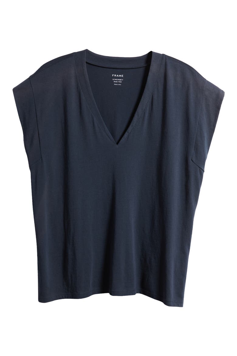 Le Mid Rise V-Neck T-Shirt, Alternate, color, NAVY