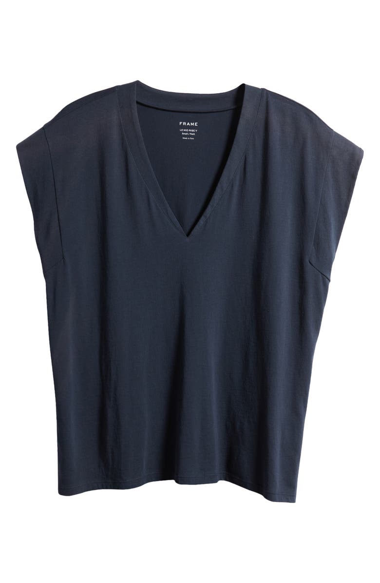 FRAME Le Mid Rise V-Neck T-Shirt, Alternate, color, Navy