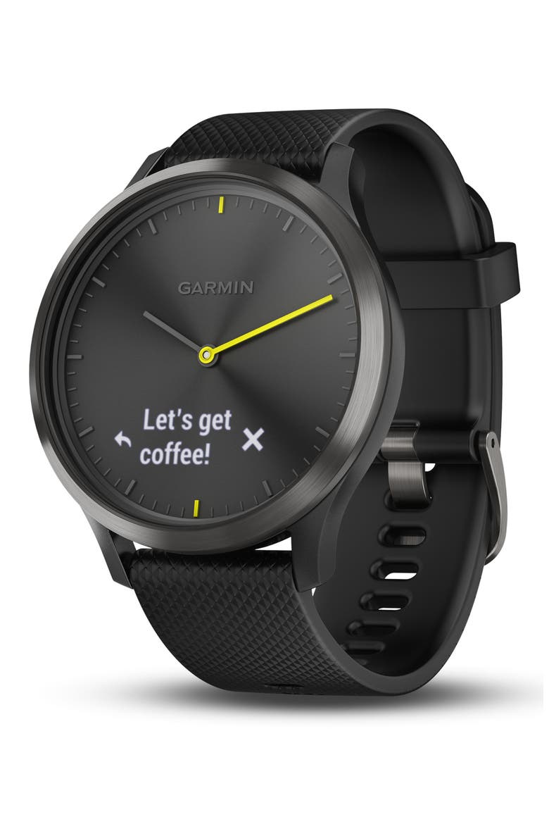 Vivomove HR Sport Hybrid Smart Watch, Main, color, BLACK/ BLACK/ BLACK