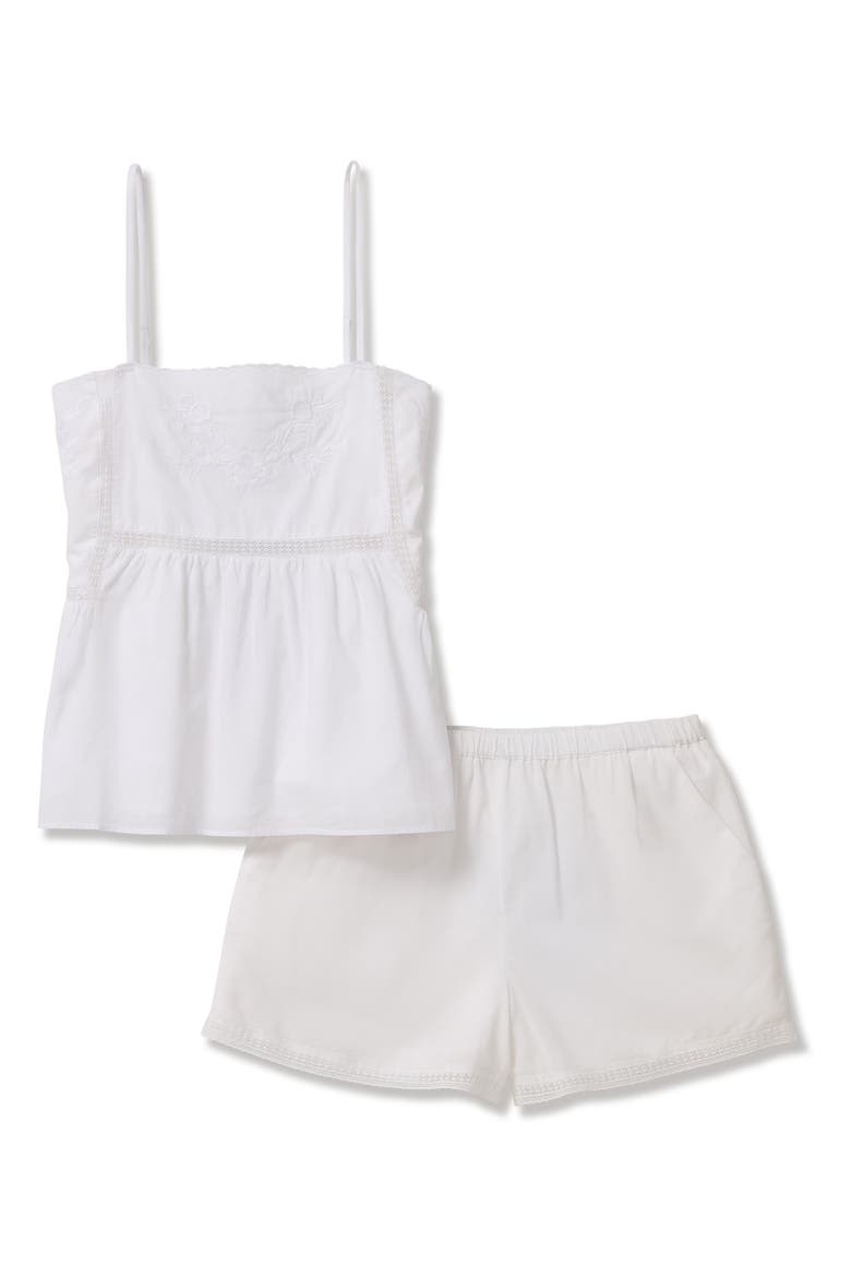 Luna Cotton Voile Short Pajamas, Main, color, WHITE
