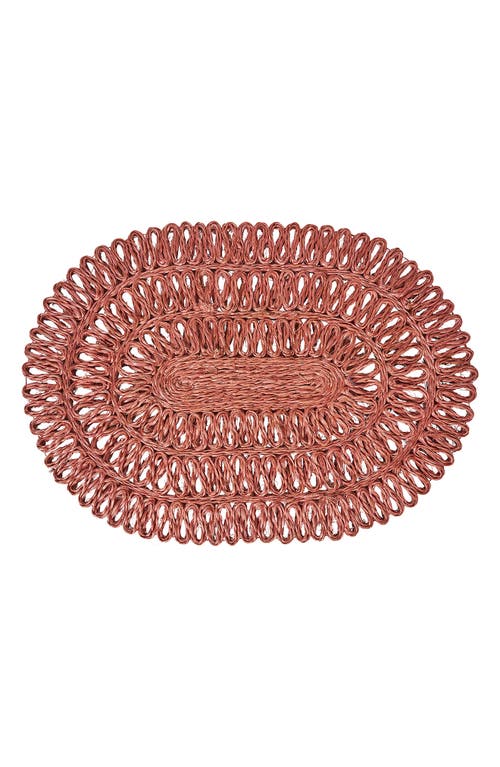 Juliska Straw Loop Oval Placemat In Coral