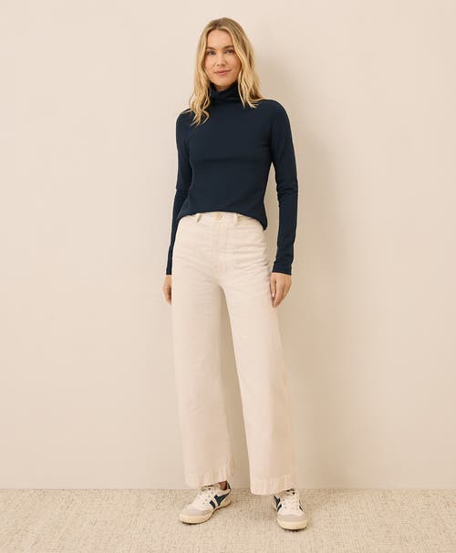 Pact Luxe Stretch Jersey Slim Turtleneck In Blue