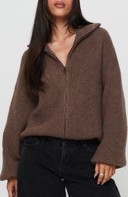 Princess Polly Herteford Zip Front Sweater