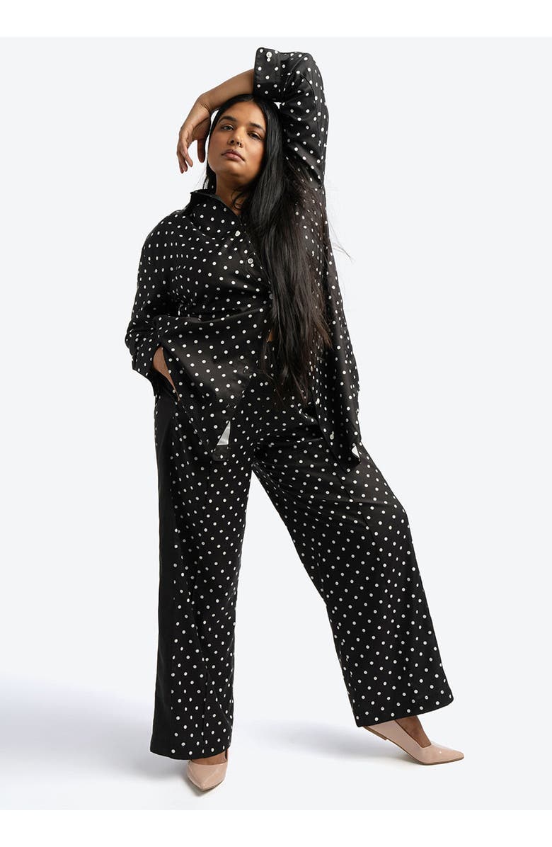 SEE ROSE GO Wide Leg Timeless Dot Pant Plus Size, Alternate, color, Timeless Dot