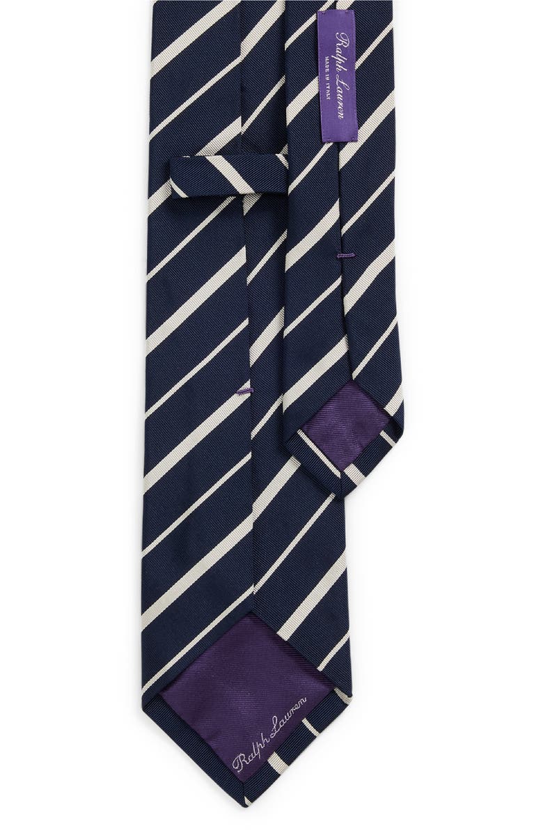 Ralph Lauren Purple Label Repp Stripe Silk & Cotton Tie, Alternate, color, 
