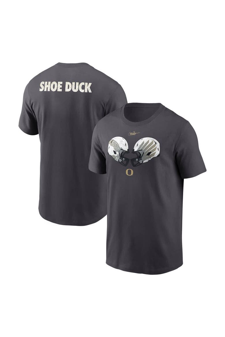 Men's Nike Anthracite Oregon Ducks Shoe Duck Unstoppable Force Dri-FIT T-Shirt, Main, color, Anthracite