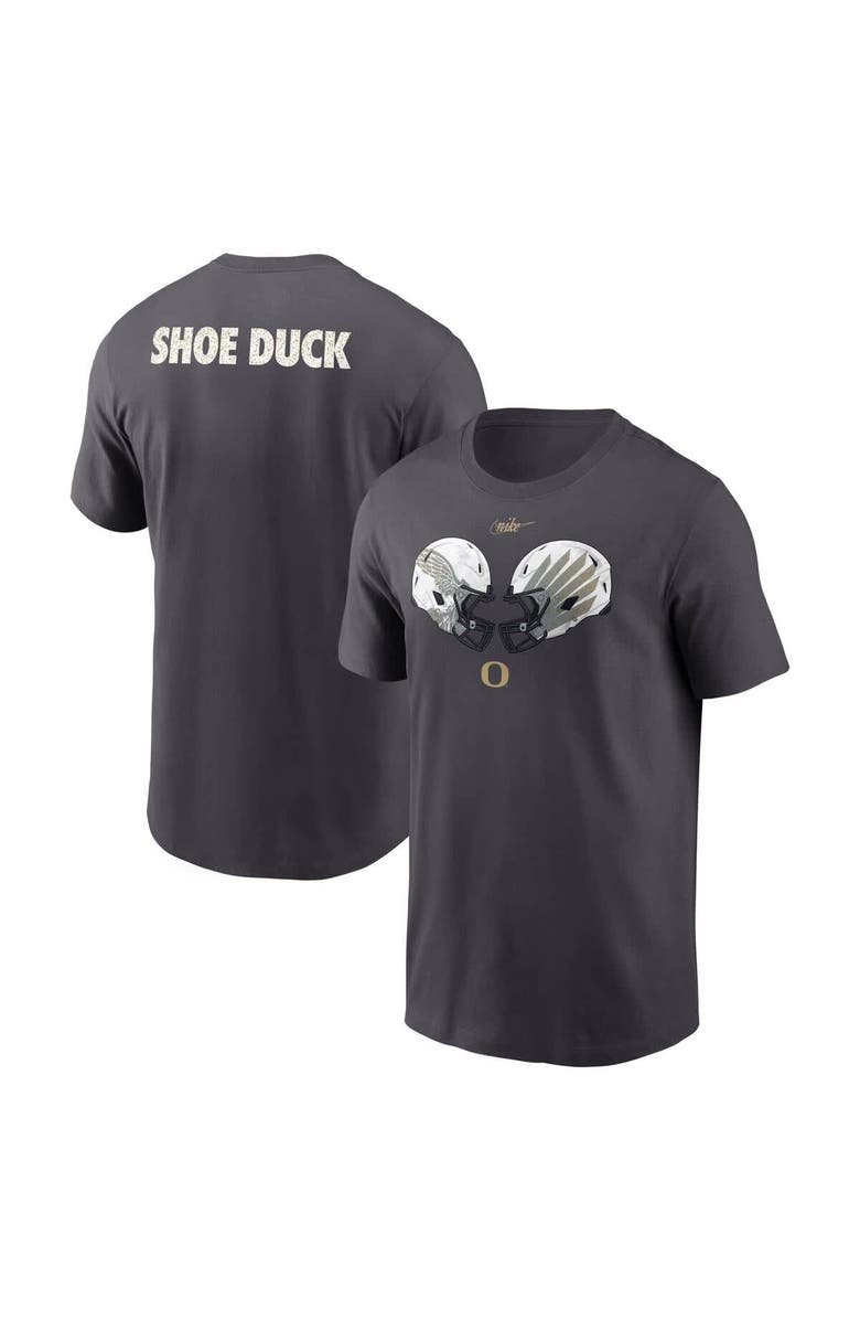 Nike Men's Nike Anthracite Oregon Ducks Shoe Duck Unstoppable Force Dri-FIT T-Shirt, Main, color, Anthracite