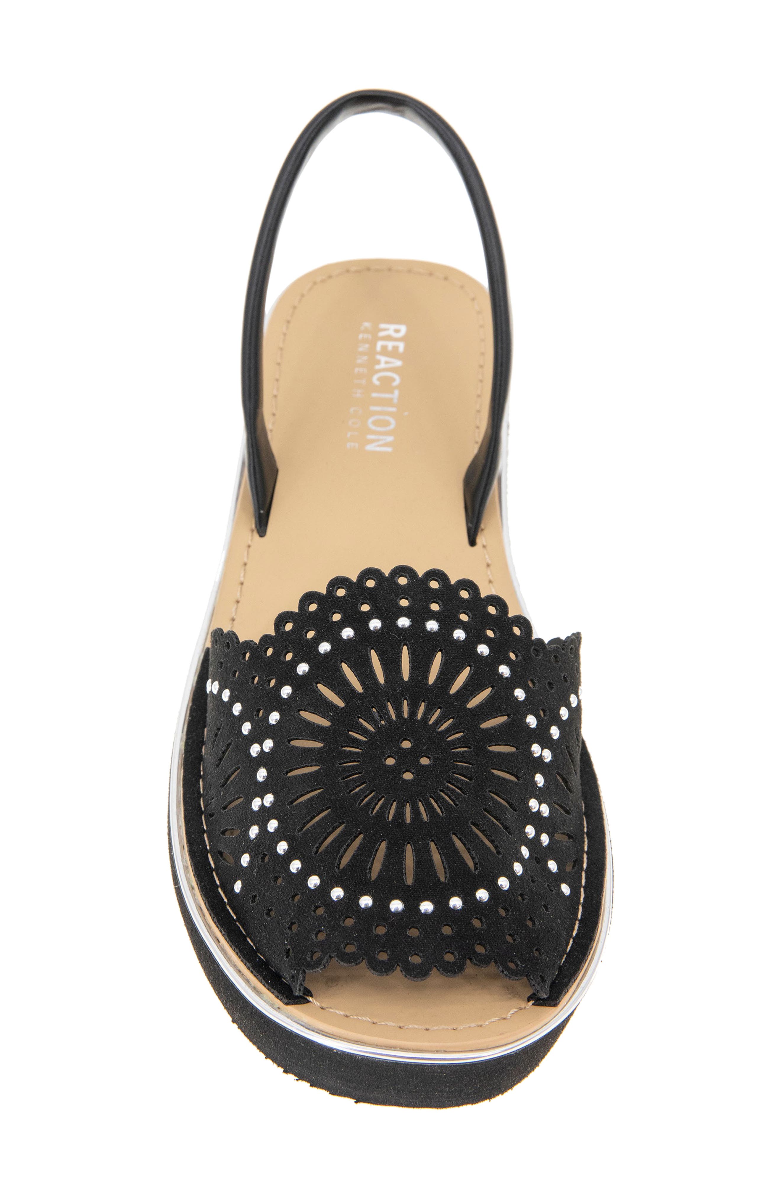 Kenneth Cole Reaction Fine Glass Foil Laser Wedge Sandal, Alternate, color, 