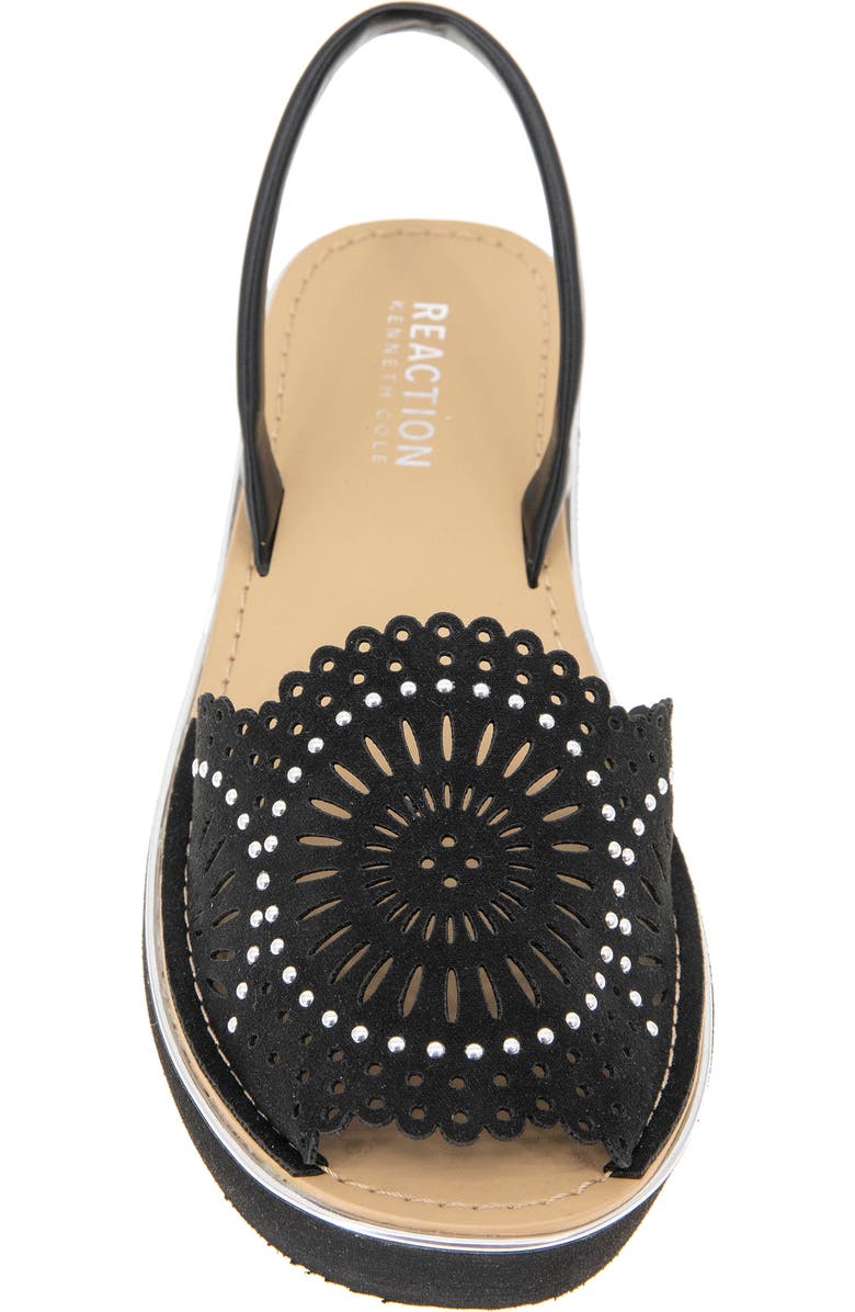 Kenneth Cole Reaction Fine Glass Foil Laser Wedge Sandal, Alternate, color,