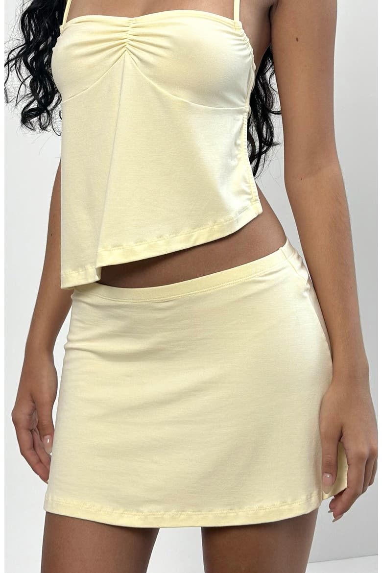 Nidya Low Rise Jersey Miniskirt, Alternate, color, RAYON LEMON