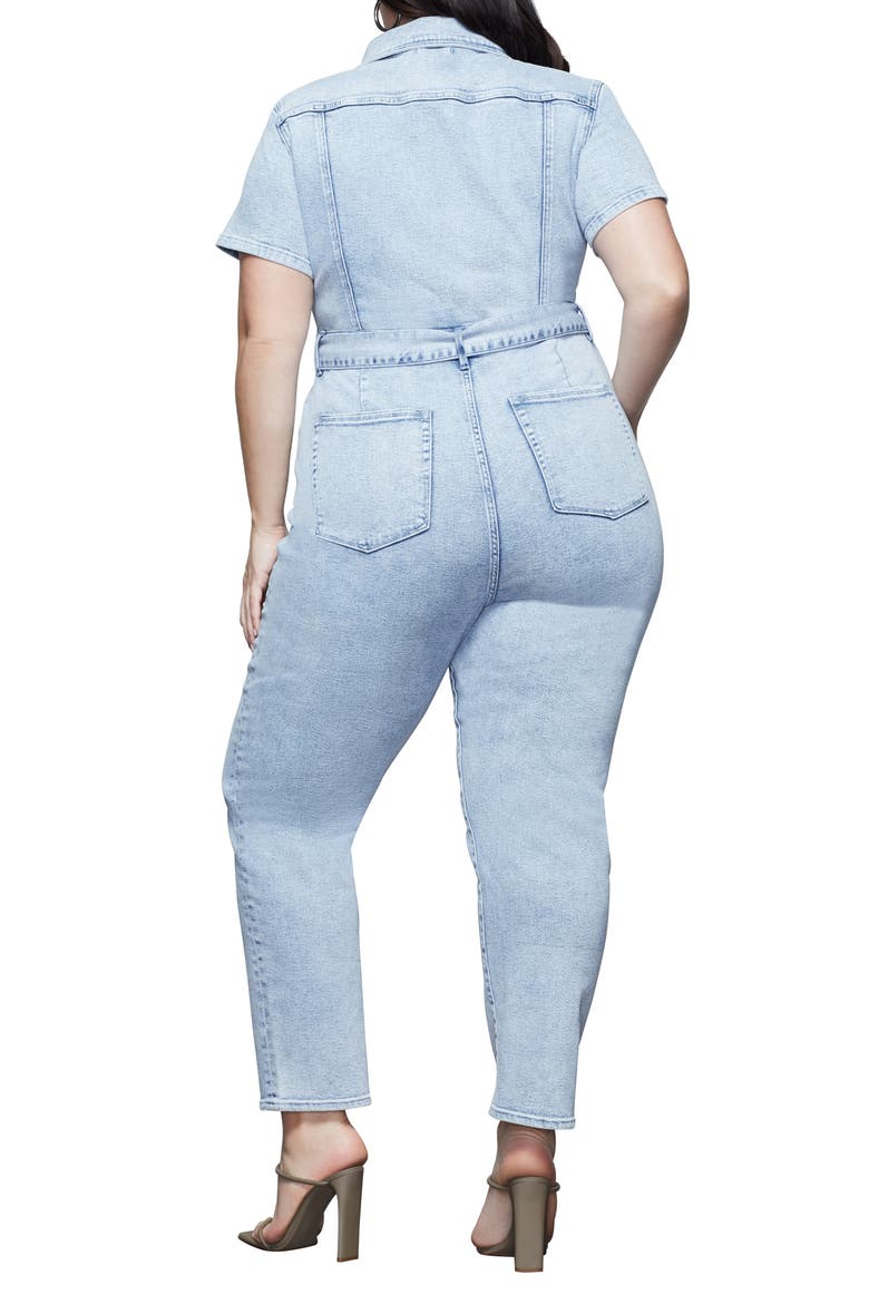 Fit for Success Belted Denim Jumpsuit, Alternate, color, BLUE471