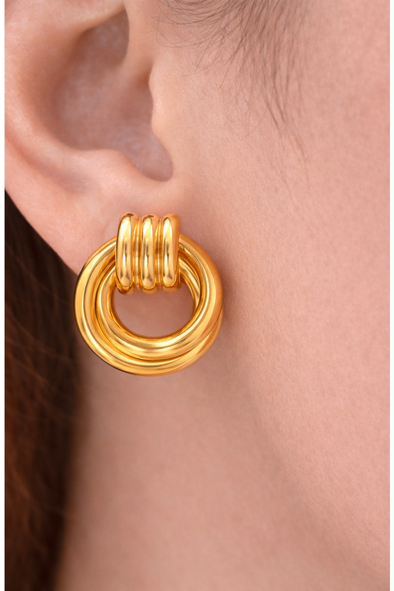 Sculptural Knot Drop Earrings Stainless Steel, Alternate, color, Gold
