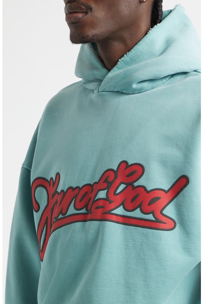 Classic Fit Fleece Logo Graphic Hoodie, Alternate, color, SKY