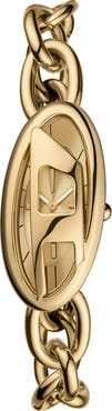 DIESEL® D-Era Oval Goldtone Bracelet Watch, 39mm x 19mm