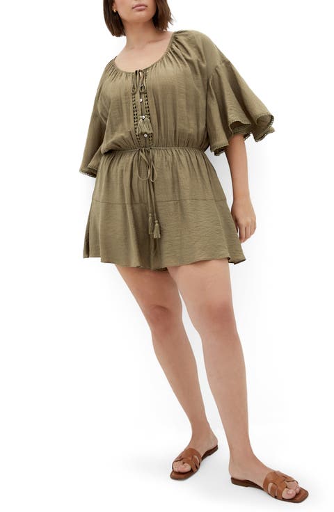 Harlow Tassel Tie Romper (Plus)