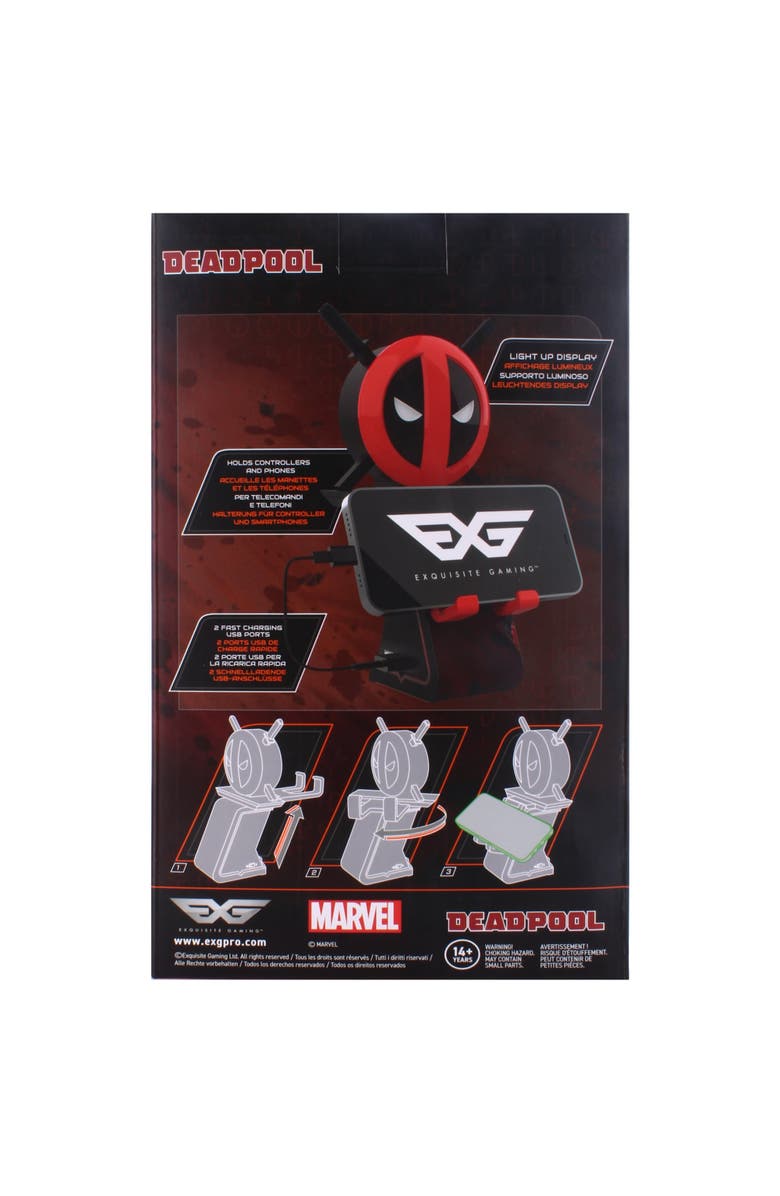 Exquisite Gaming Cable Guys Led Ikons Marvel Deadpool Phone & Controller Holder, Alternate, color, Multicolored