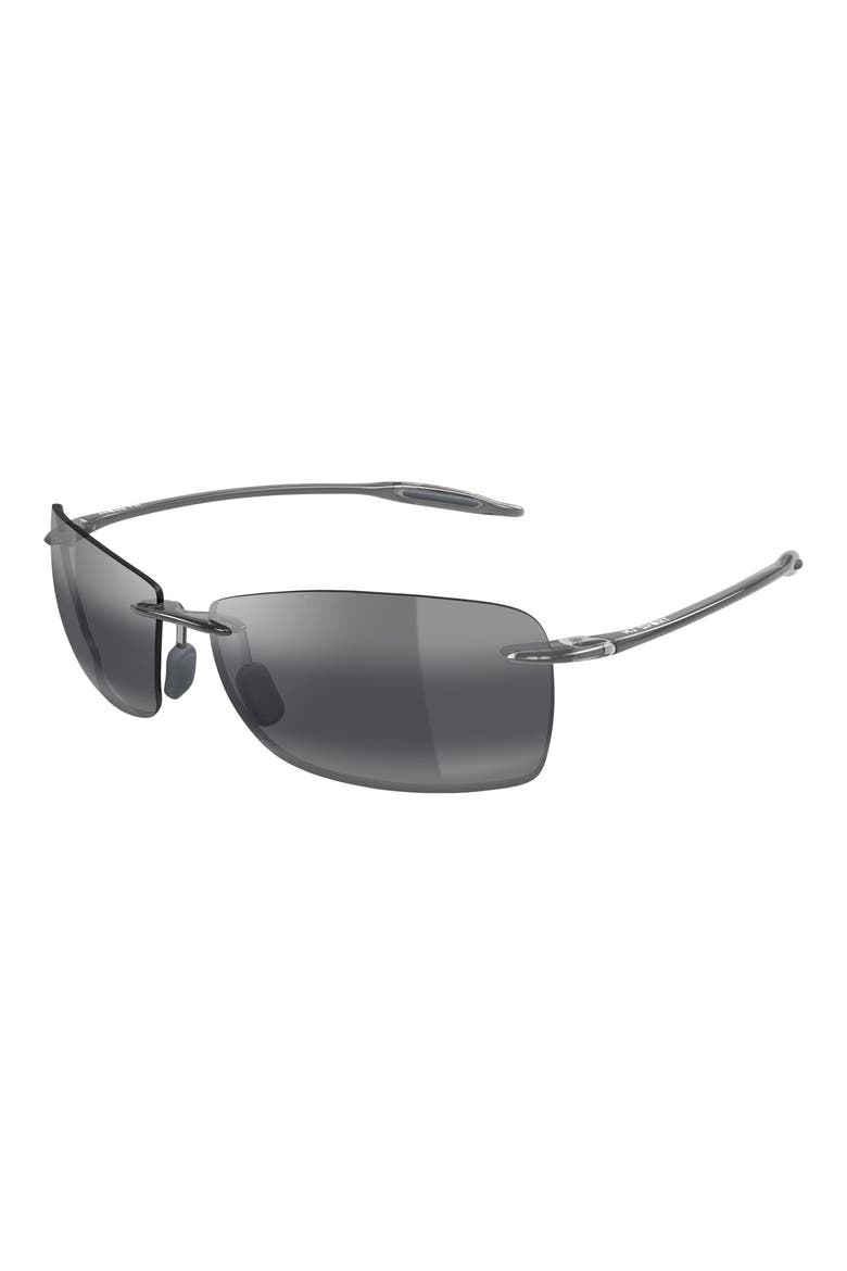 Lighthouse 65mm Polarized Rectangle Sunglasses, Alternate, color, GREY / GREY