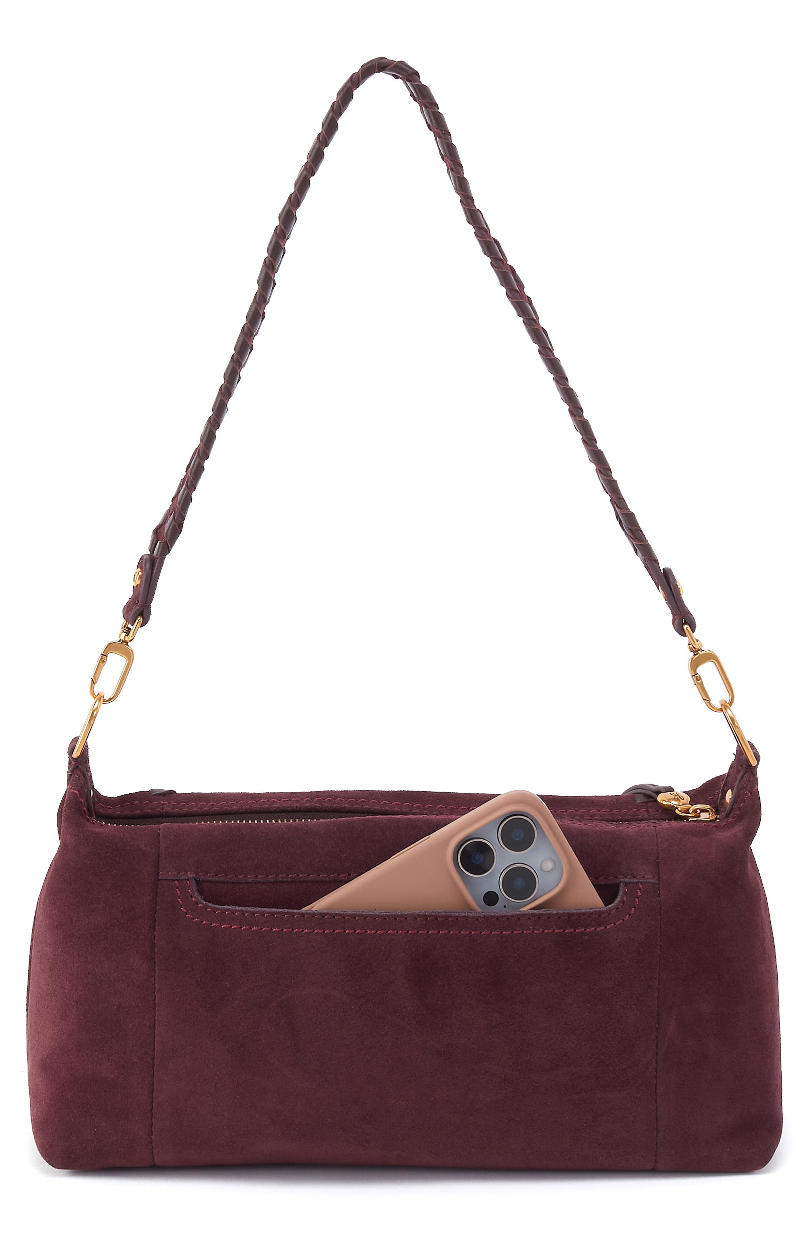 Darcy Leather Shoulder Bag, Alternate, color, DARK CHERRY