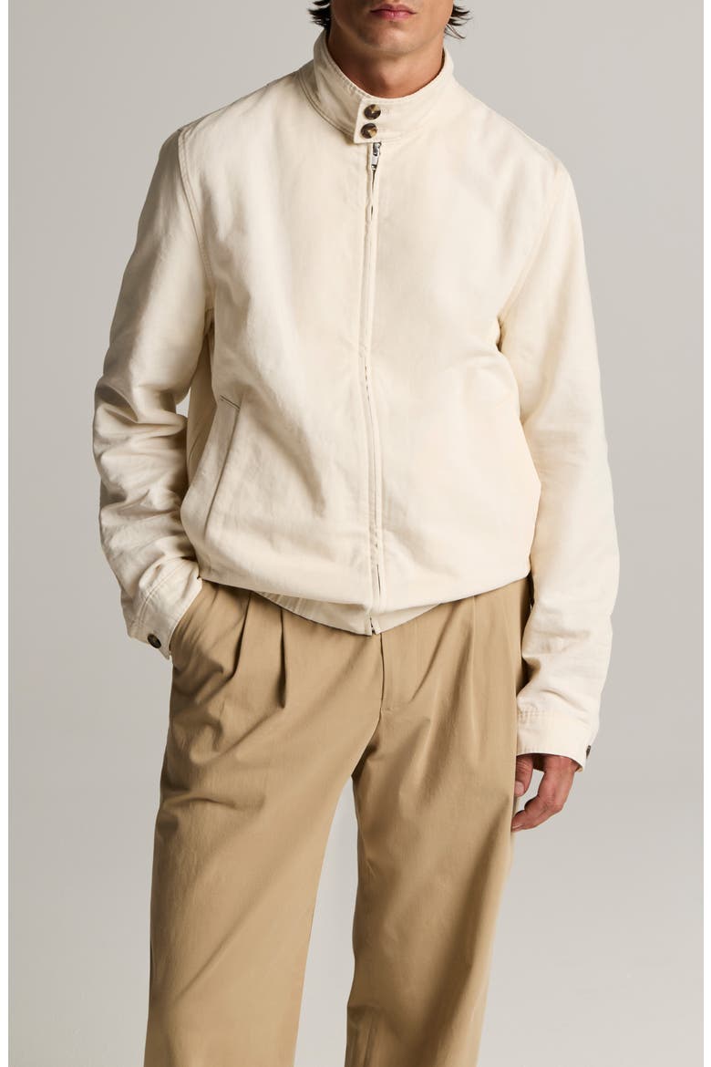 Cotton & Linen Bomber Jacket, Main, color, BLANCO