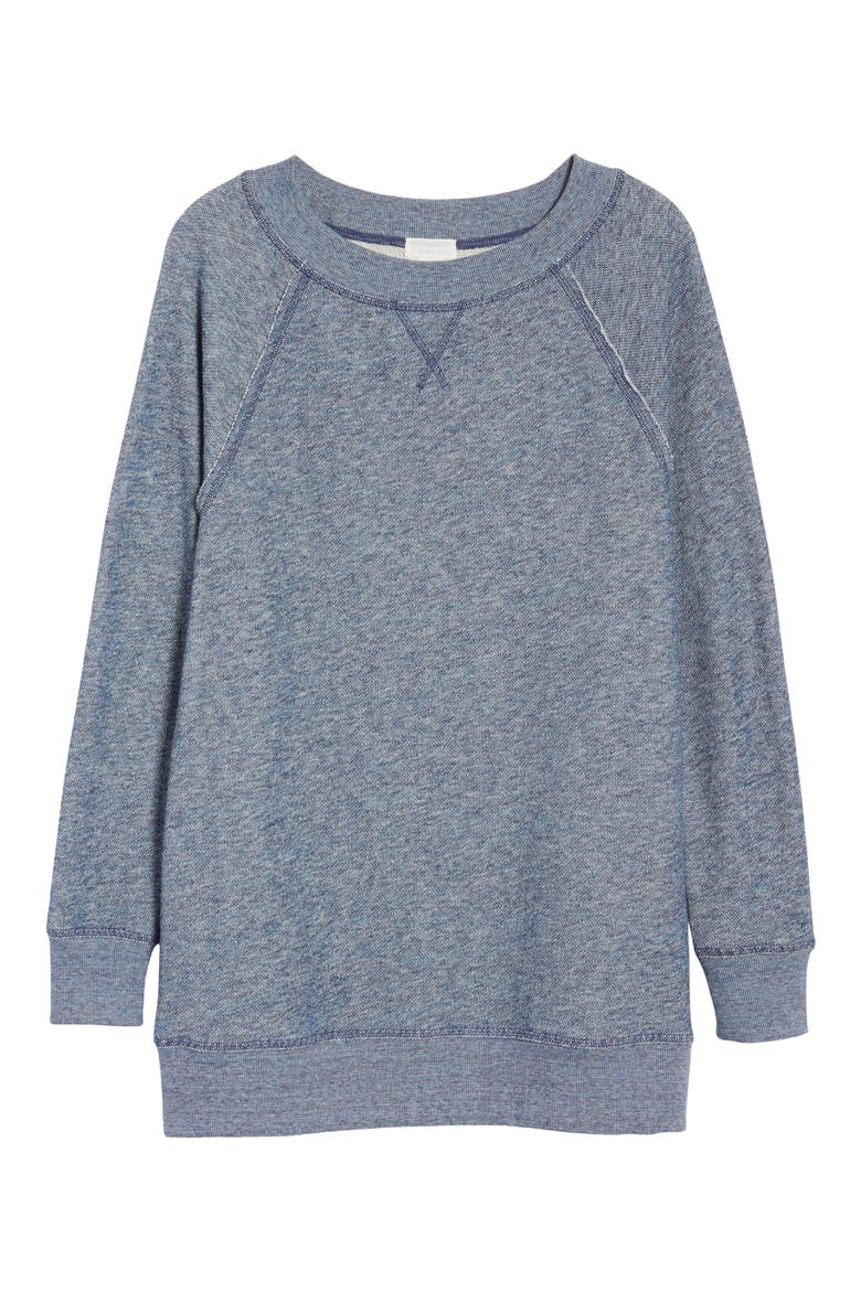 Space Dye Tunic Sweatshirt, Alternate, color, BLUE STREAKY PATTERN