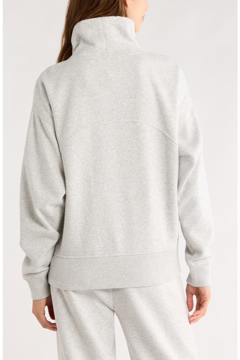 Ultracozy Fleece Funnel Neck Top, Alternate, color, GREY LIGHT HEATHER