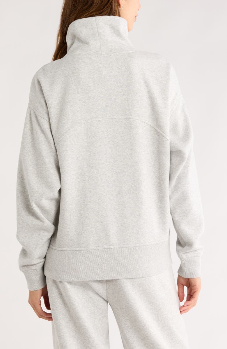 Zella Ultracozy Fleece Funnel Neck Top, Alternate, color, Grey Light Heather