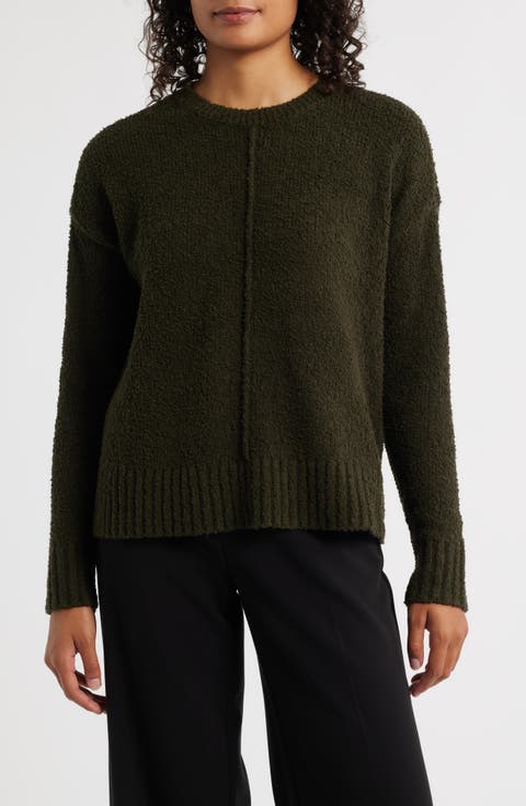 Crewneck Organic Cotton & Wool Blend Sweater