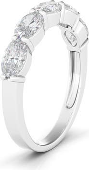 HauteCarat Oval Lab Created Diamond Half Eternity Ring