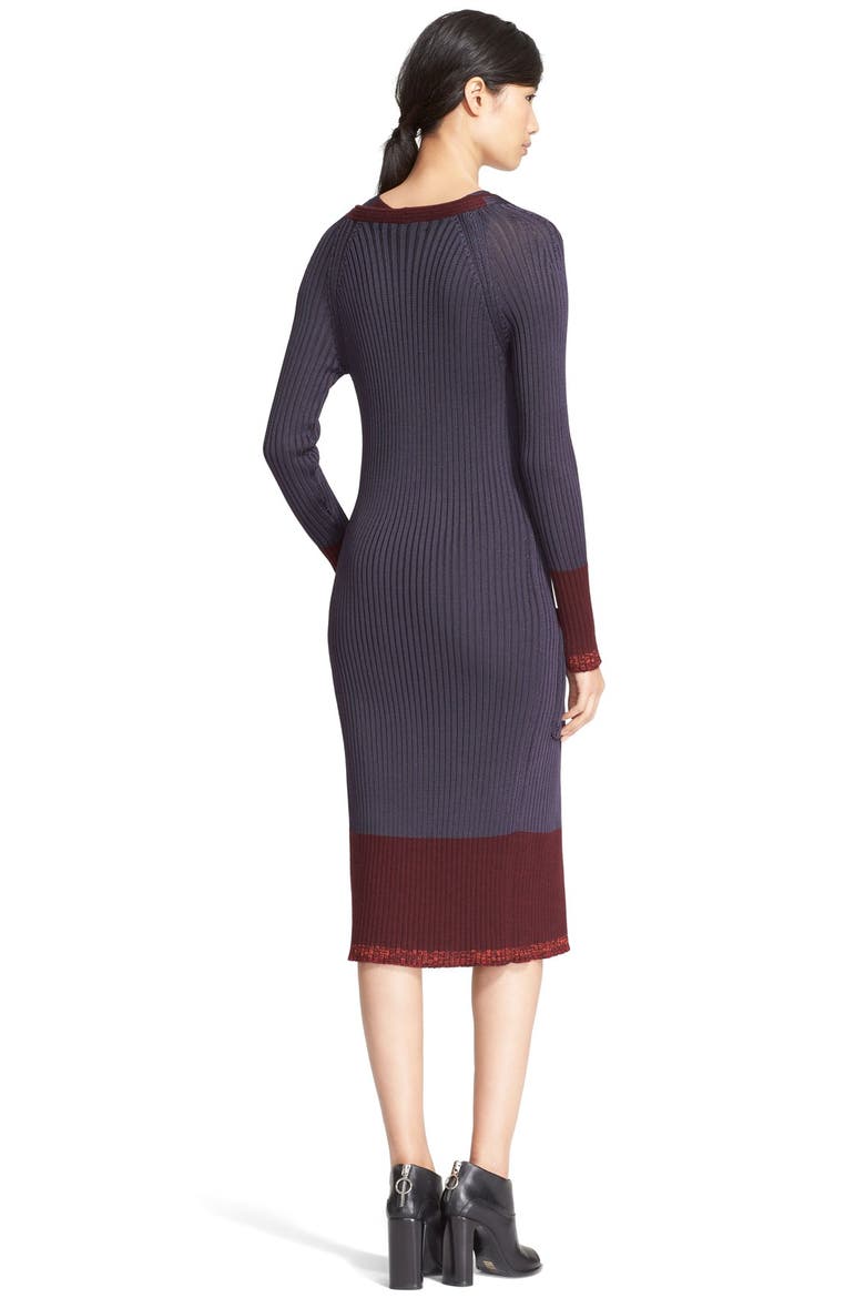 'Kristin' Long Colorblock Cardigan, Alternate, color, DEEP WELL