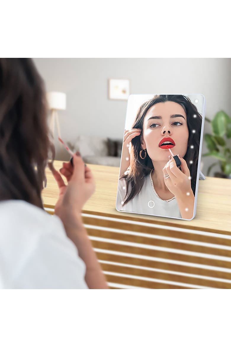 Smart Mirror Touchscreen Makeup Vanity, Alternate, color, White