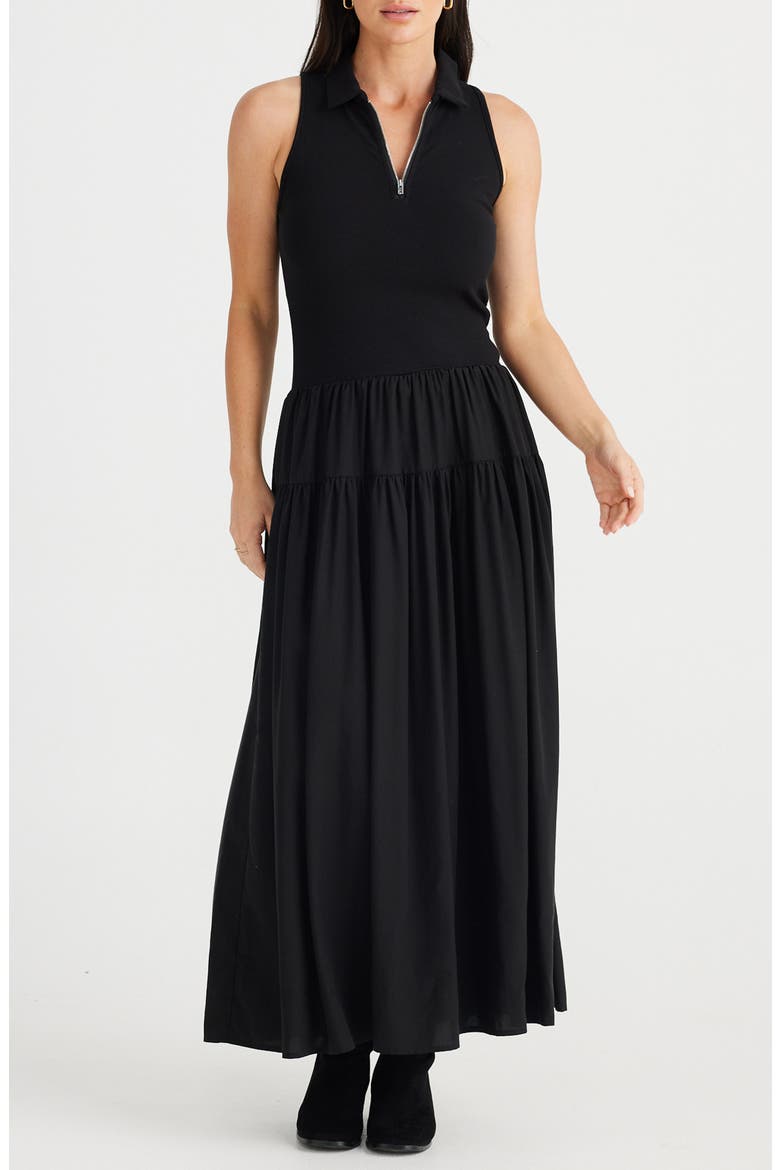 Juliette Sleeveless A-Line Dress, Main, color, BLACK