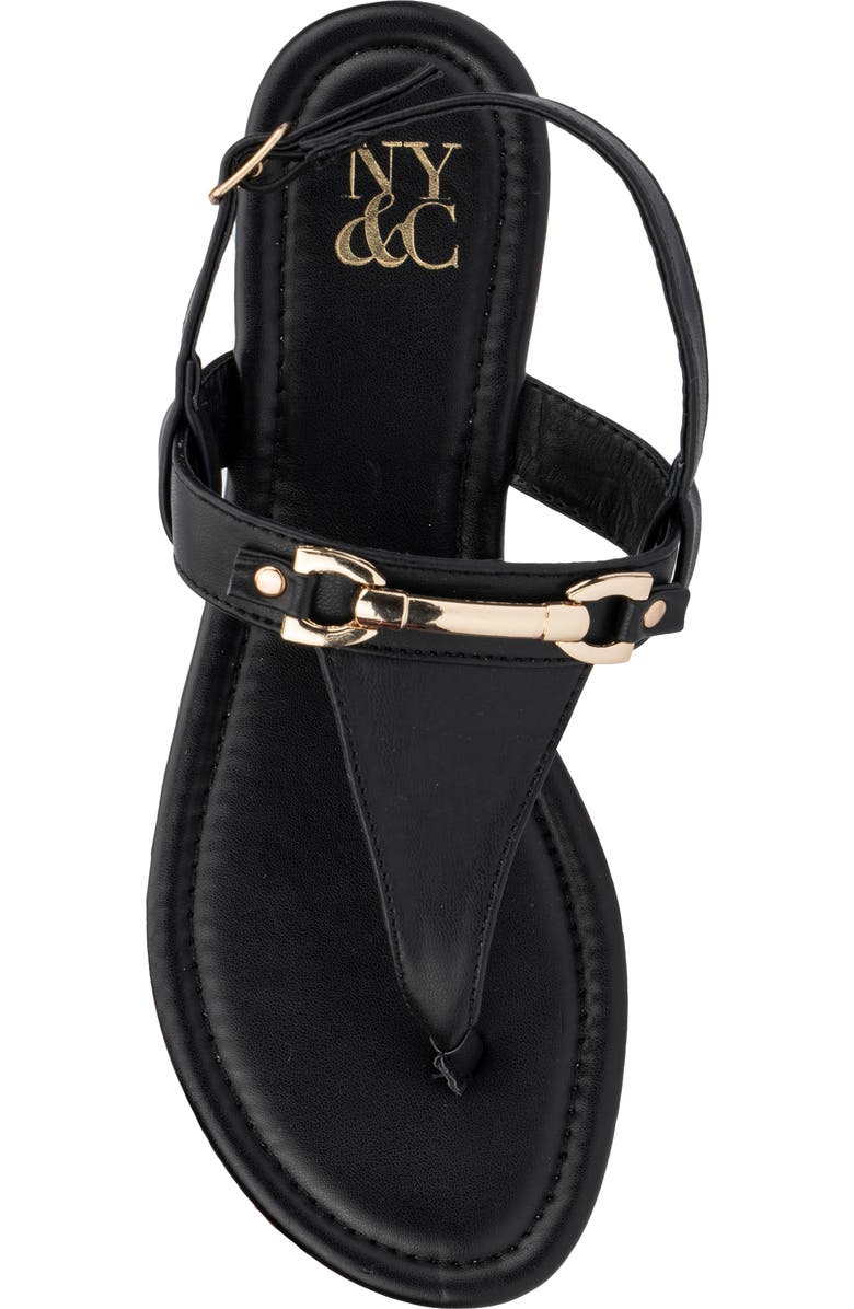 NEW YORK AND COMPANY Angelica Thong Sandal, Alternate, color, Black