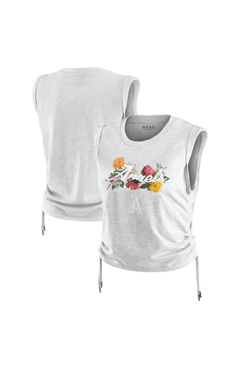 WEAR by Erin Andrews Women's WEAR by Erin Andrews Heather Gray Los Angeles Angels Cinched Tank Top, Main, color, Heather Gray